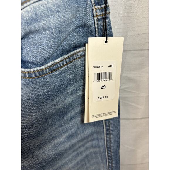 7 FOR ALL MANKIND High Waist Crop Straight Leg Jeans Distressed Women's Size 29 - Picture 5 of 15